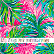 Load image into Gallery viewer, Printed Vinyl &amp; HTV Preppy Fronds E Pattern 12 x 12 inch sheet