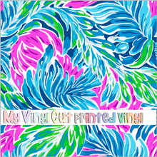 Load image into Gallery viewer, Printed Vinyl &amp; HTV Preppy Fronds F Pattern 12 x 12 inch sheet
