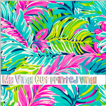 Load image into Gallery viewer, Printed Vinyl &amp; HTV Preppy Fronds G Pattern 12 x 12 inch sheet