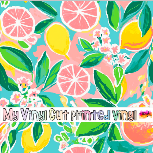 Printed Vinyl & HTV Preppy Fruit A Pattern 12 x 12 inch sheet