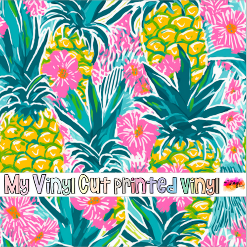 Printed Vinyl & HTV Preppy Fruit B Pattern 12 x 12 inch sheet