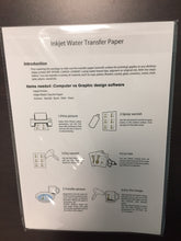 Load image into Gallery viewer, Waterslide Paper CLEAR or WHITE for use with your home desktop INKJET printer