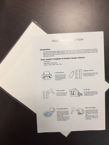 Waterslide Paper CLEAR or WHITE for use with your home desktop INKJET printer