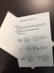 Waterslide Paper CLEAR or WHITE for use with your home desktop INKJET printer