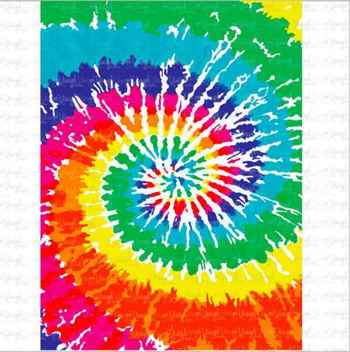 Printed HTV Rainbow Swirl Tie Dye Patterned Heat Transfer Vinyl 9 x 12 sheet