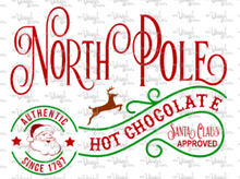 Load image into Gallery viewer, Sticker 26A North Pole Hot Chocolate Mug Label Santa