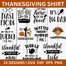 Load image into Gallery viewer, Thanksgiving Shirt SVG Bundle