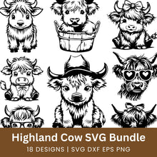 Load image into Gallery viewer, Highland Cow SVG Bundle