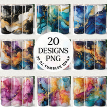 Load image into Gallery viewer, Alcohol Ink 20oz Tumbler Wrap Bundle Digital Download
