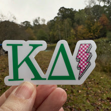 Load image into Gallery viewer, Sorority Sticker | Kappa Delta | KD A | Checkerboard | Waterproof Vinyl Sticker | Permanent