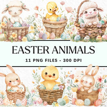 Load image into Gallery viewer, Easter Bunny Clip Art Sublimation Bundle Digital Download