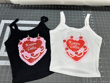 Load image into Gallery viewer, Crop Top Tank Delta Gamma Heart Cake Available in Black or White