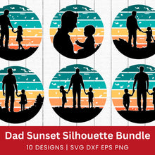 Load image into Gallery viewer, Dad Sunset Silhouette SVG Bundle