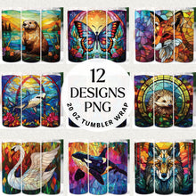 Load image into Gallery viewer, Stained Glass 20 oz Tumbler Wrap Bundle Digital Download