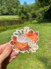 Load image into Gallery viewer, Sticker | 54A | Fall Drink | Waterproof Vinyl Sticker | White | Clear | Permanent | Removable | Window Cling | Glitter | Holographic