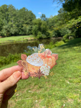 Load image into Gallery viewer, Sticker | 54A | Fall Drink | Waterproof Vinyl Sticker | White | Clear | Permanent | Removable | Window Cling | Glitter | Holographic
