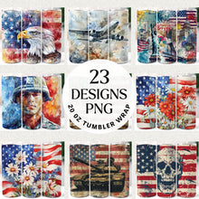 Load image into Gallery viewer, Patriotic 20 oz Tumbler Wrap Bundle Digital Download
