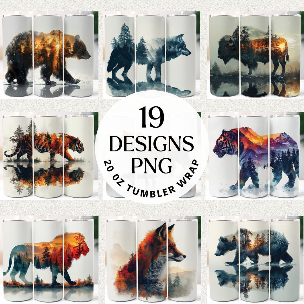 Double Exposure 20 oz Tumbler Bundle Digital Download