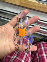 Load image into Gallery viewer, Clear Bookmark or Sticker Reading Ghost