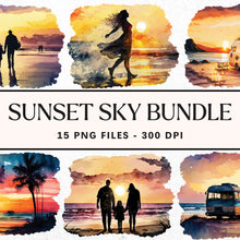 Load image into Gallery viewer, Sunset Sky Watercolor Sublimation Bundle