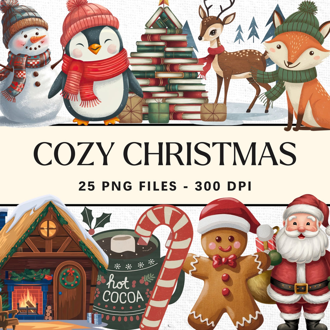 Cozy Christmas Clipart Bundle Digital Download