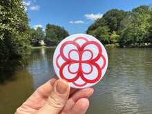 Load image into Gallery viewer, Sorority Insignia Pin Back Button Infinity Rose Alpha Omicron Pi AOP AOPi