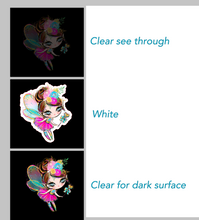 Load image into Gallery viewer, Sticker | 32K | Russian Nesting Doll | Waterproof Vinyl Sticker | White | Clear | Permanent | Removable | Window Cling | Glitter | Holographic