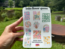 Load image into Gallery viewer, Sticker Sheet |  | Set of little planner stickers Boho Floral Quotes 5 X 7