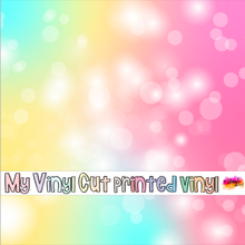 Load image into Gallery viewer, Printed Vinyl | Unicorn Pastel Bokeh A | Permanent Removable Adhesive | Permanent Glitter Adhesive | HTV | Glitter HTV | 12 x 12 inches | ONE Sheet