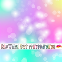 Load image into Gallery viewer, Printed Vinyl | Unicorn Pastel Bokeh B | Permanent Removable Adhesive | Permanent Glitter Adhesive | HTV | Glitter HTV | 12 x 12 inches | ONE Sheet