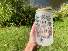 Load image into Gallery viewer, Drinkware 16 oz Frosted Glass Soda Can Shaped Drinking Glass with Chucky Charms Design