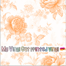 Load image into Gallery viewer, Printed Vinyl &amp; HTV Orange Toile D Patterns 12 x 12 inch sheet