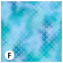 Load image into Gallery viewer, Printed HTV SPARKLING MERMAID SCALES Patterned Heat Transfer Vinyl 12 x 12 inch Sheet