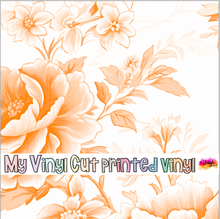 Load image into Gallery viewer, Printed Vinyl &amp; HTV Orange Toile F Patterns 12 x 12 inch sheet