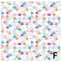 Load image into Gallery viewer, Printed Vinyl, HTV Mermaids, Please Patterns 12 x 12 inch sheet