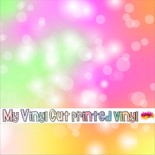 Load image into Gallery viewer, Printed Vinyl | Unicorn Pastel Bokeh G | Permanent Removable Adhesive | Permanent Glitter Adhesive | HTV | Glitter HTV | 12 x 12 inches | ONE Sheet