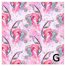 Load image into Gallery viewer, Printed Vinyl, HTV Mermaids, Please Patterns 12 x 12 inch sheet