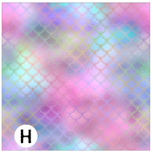 Load image into Gallery viewer, Printed HTV SPARKLING MERMAID SCALES Patterned Heat Transfer Vinyl 12 x 12 inch Sheet