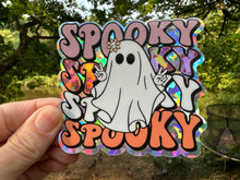 Load image into Gallery viewer, Sticker | 74P | Spooky Ghost | Waterproof Vinyl Sticker | White | Clear | Permanent | Removable | Window Cling | Glitter | Holographic