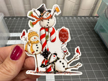 Load image into Gallery viewer, Sticker | 35K | Snowman Party | Waterproof Vinyl Sticker | White | Clear | Permanent | Removable | Window Cling | Glitter | Holographic