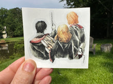 Load image into Gallery viewer, Sticker | 86A | Golden Trio | Waterproof Vinyl Sticker | White | Clear | Permanent | Removable | Window Cling | Glitter | Holographic