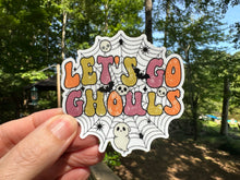 Load image into Gallery viewer, Sticker |  | Let's Go Ghouls | Waterproof Vinyl Sticker | White | Clear | Permanent | Removable | Window Cling | Glitter | Holographic