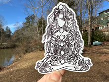 Load image into Gallery viewer, Sticker | 7A | Yoga Girl | Waterproof Vinyl Sticker | White | Clear | Permanent | Removable | Window Cling | Glitter | Holographic