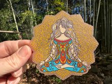 Load image into Gallery viewer, Sticker | 7i | Yoga Girl | Waterproof Vinyl Sticker | White | Clear | Permanent | Removable | Window Cling | Glitter | Holographic