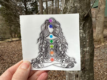 Load image into Gallery viewer, Sticker 7G Yoga Pose Zentangle Mandala Black and White