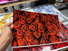 Load image into Gallery viewer, Printed Vinyl Red Roses Patterns Permanent Adhesive CLEARANCE