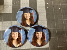 Load image into Gallery viewer, Custom Pin Back Button Graduation Birthday Party Celebration