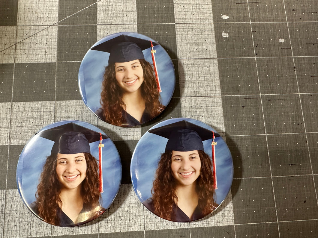 Custom Pin Back Button Graduation Birthday Party Celebration
