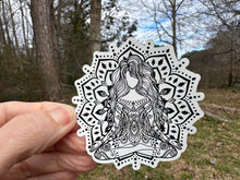 Load image into Gallery viewer, yoga girl with mandala sticker