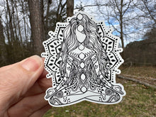 Load image into Gallery viewer, yoga girl with mandala sticker